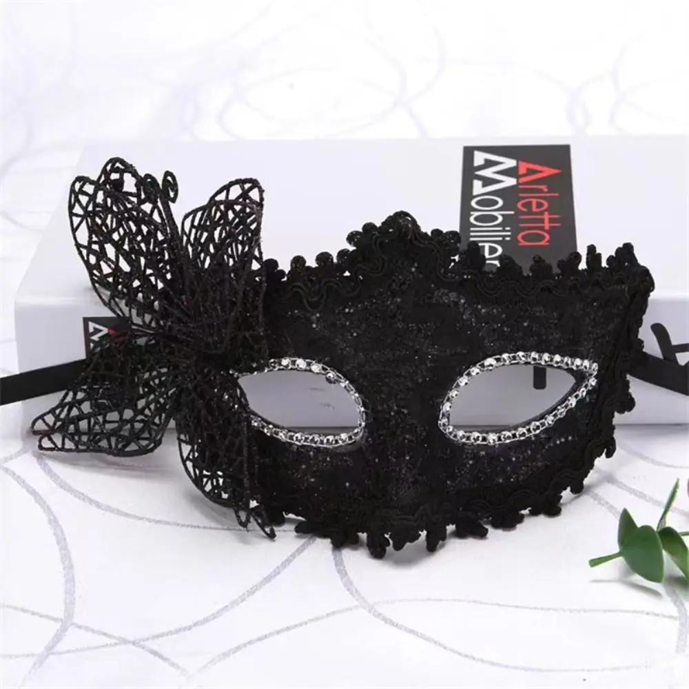New Fashion Masquerade Mask Side Butterfly Sexy Lace Mardi Gras Mask Venetian Party Half Face Eye Mask