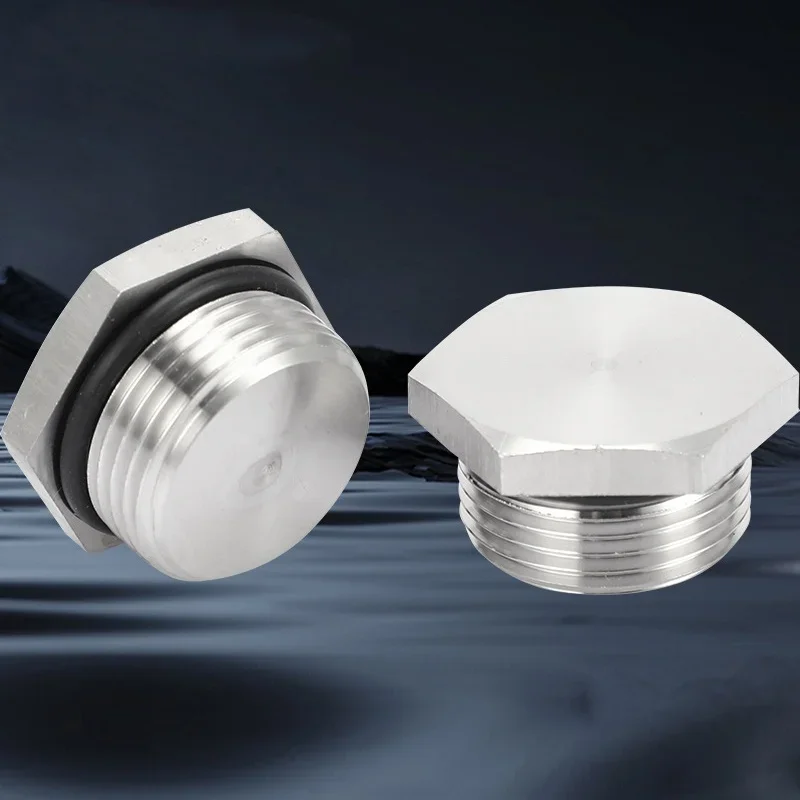 American Thread Explosion-proof Plug, NPT Hexagonal Outer Thread Plug Cap, 304 Stainless Steel Sealed Waterproof Plug