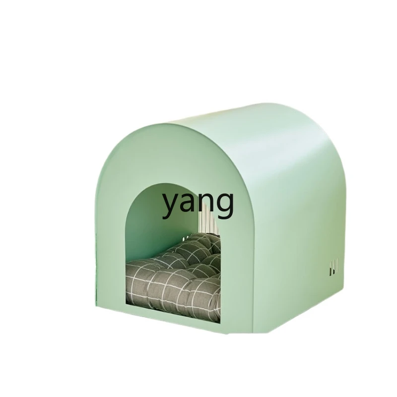 

Yjq Semi-Closed Kennel Household Cute Steel Pet Bed Simple Small Apartment Easy to Clean Cat House