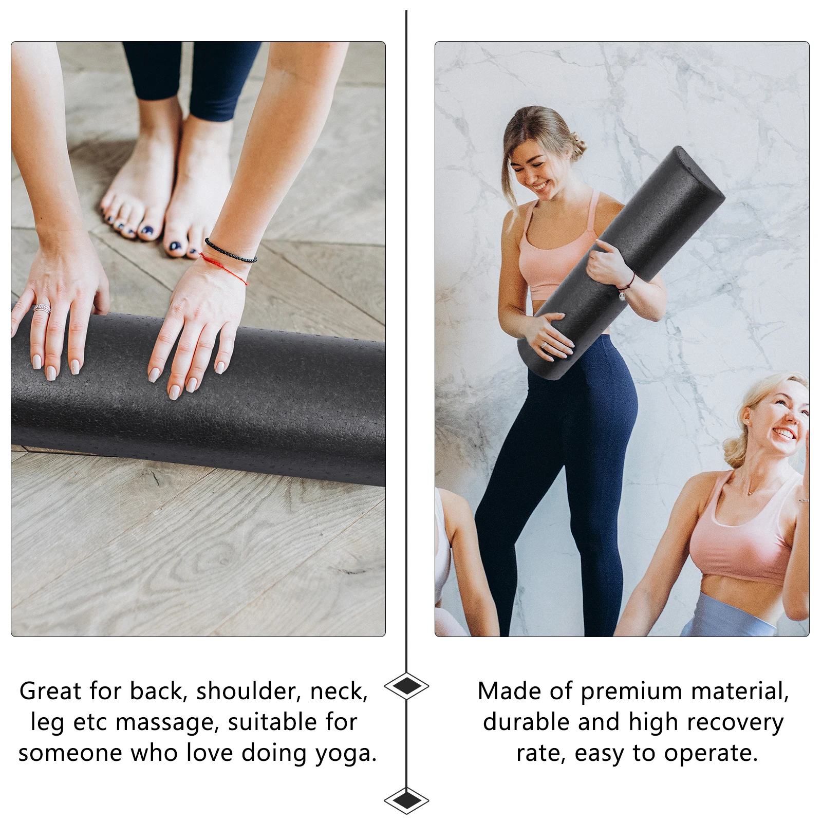 

Semicircular Yoga Muscle Massage Roller Back Neck Leg Durable High Elastic Body Exercise Roller For Yoga Lovers