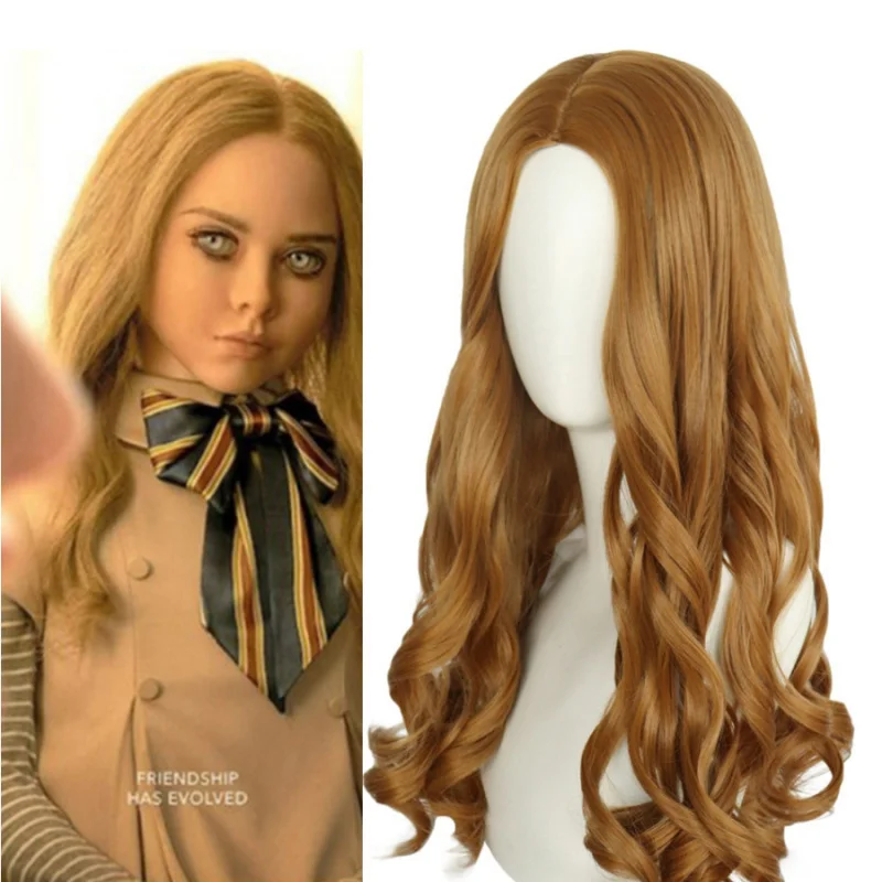 Cosplay European and American M3gan Meghan Cos Wig Universal Wig Medium Large Wave Full-Head Wig Long Curly Hair Chemical Fiber