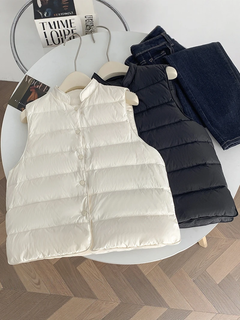 

Lightweight Padded Cotton Vest Women's 2026 Autumn Winter New Simple Sle Color Stand Collar Versatile Warm oulder Coat
