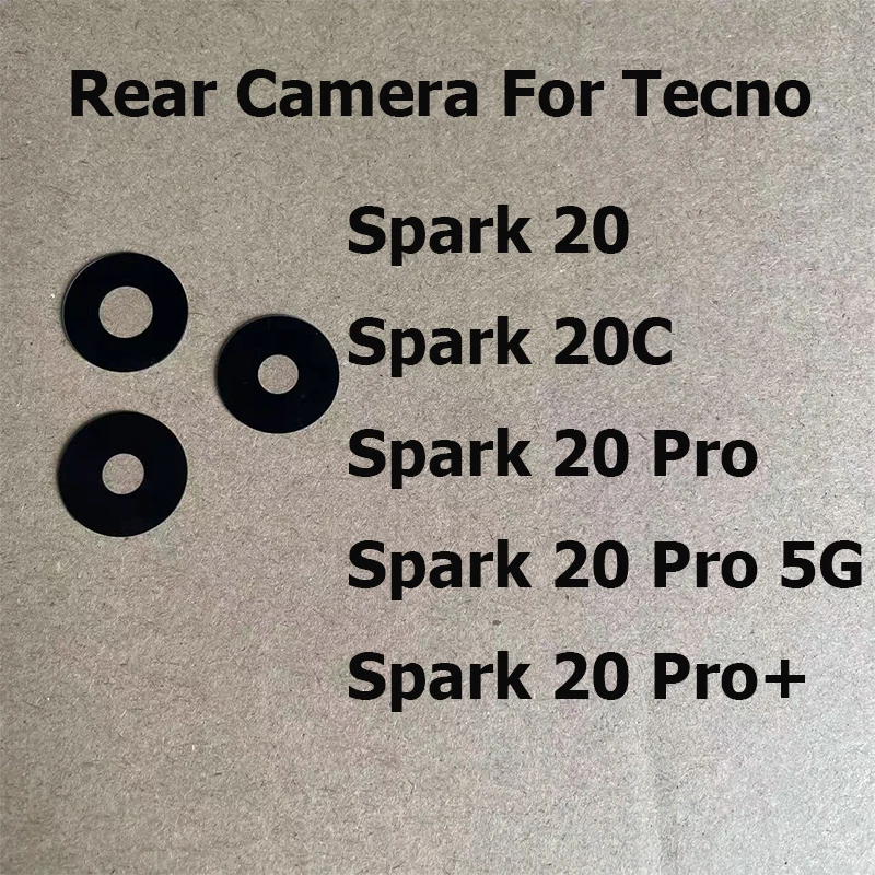 

For Tecno Spark 20 Pro Pro+ Plus Back Rear Camera Glass Lens With Glue Sticker Repair Parts For Spark 20 20C Pro 4G 5G
