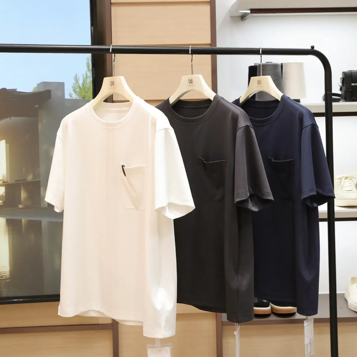 2026 Summer New Men's City Outdoor Cool Wool Blended Loose Crew Neck Short Sleeve T-Shirt