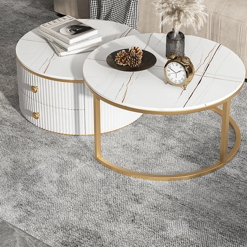 

Center Living Room Luxury Tables Round Marble Tea Table Modern Designer Mesas De Centro Para Sala Nordic Furniture GXR35XP