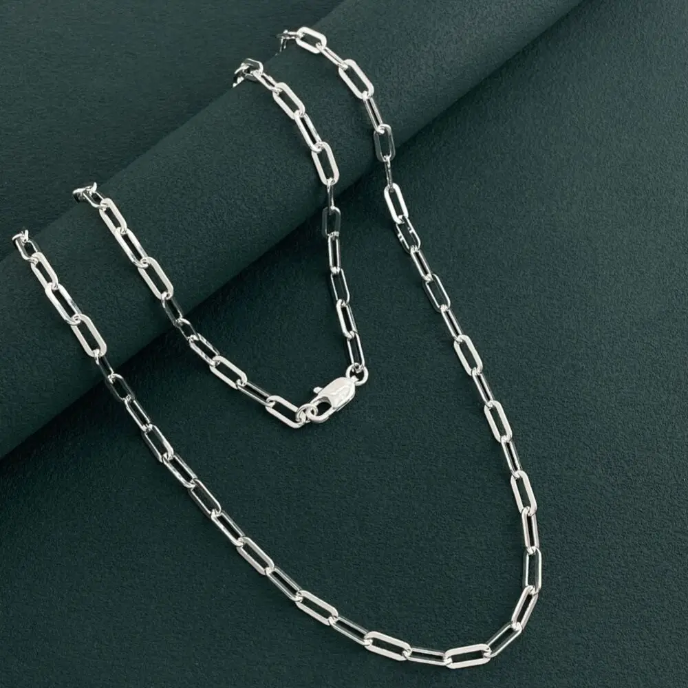 925 Silver Chain Necklace for Women Men Cute Charms Fashion Wedding Party Fine 4MM Fit Pendant High Quality Jewelry