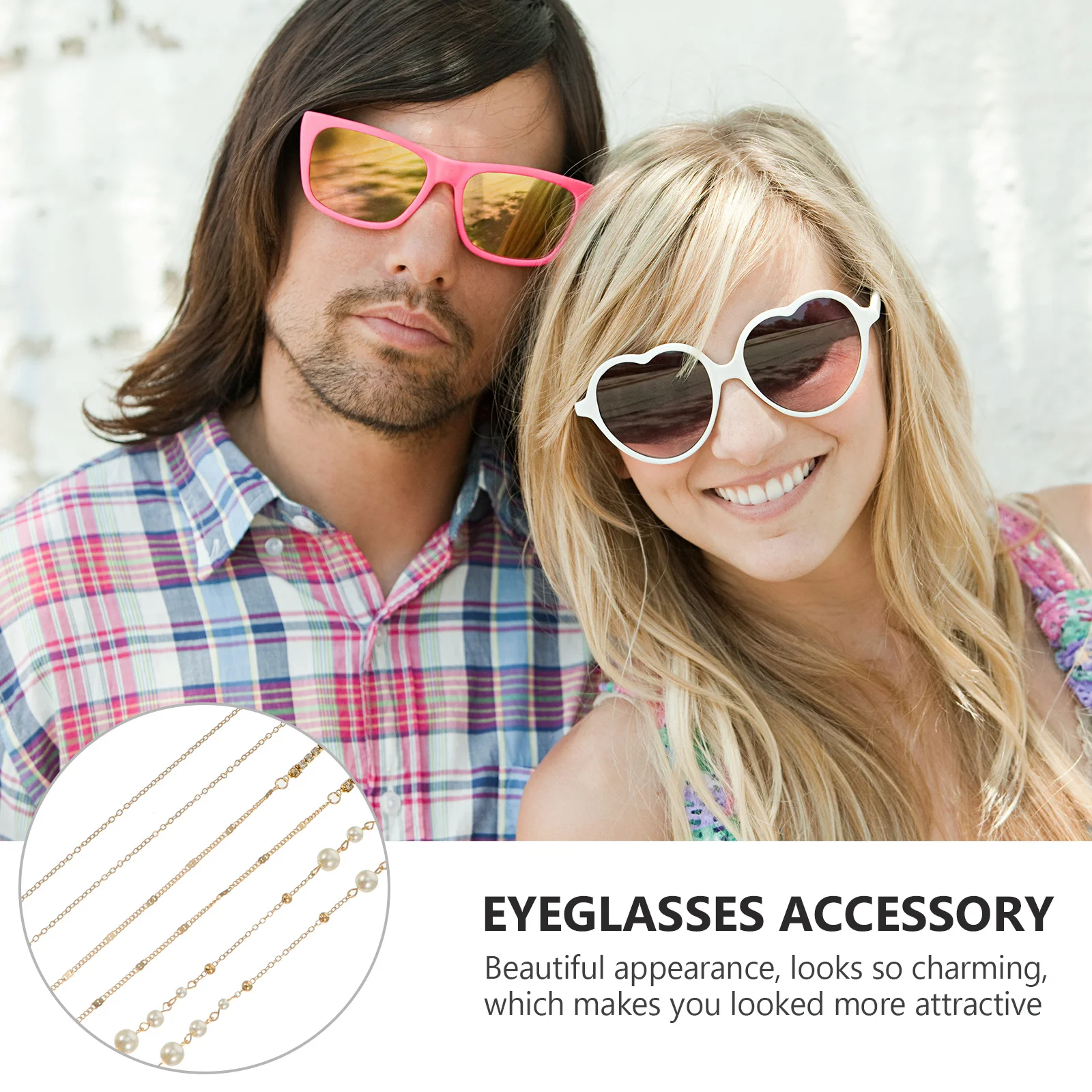 

3Pcs Glasses Hanging Rope Versatile Metal Chain for Eyewear Protection Stylish Accessory for Mask Sunglasses Outdoor Party