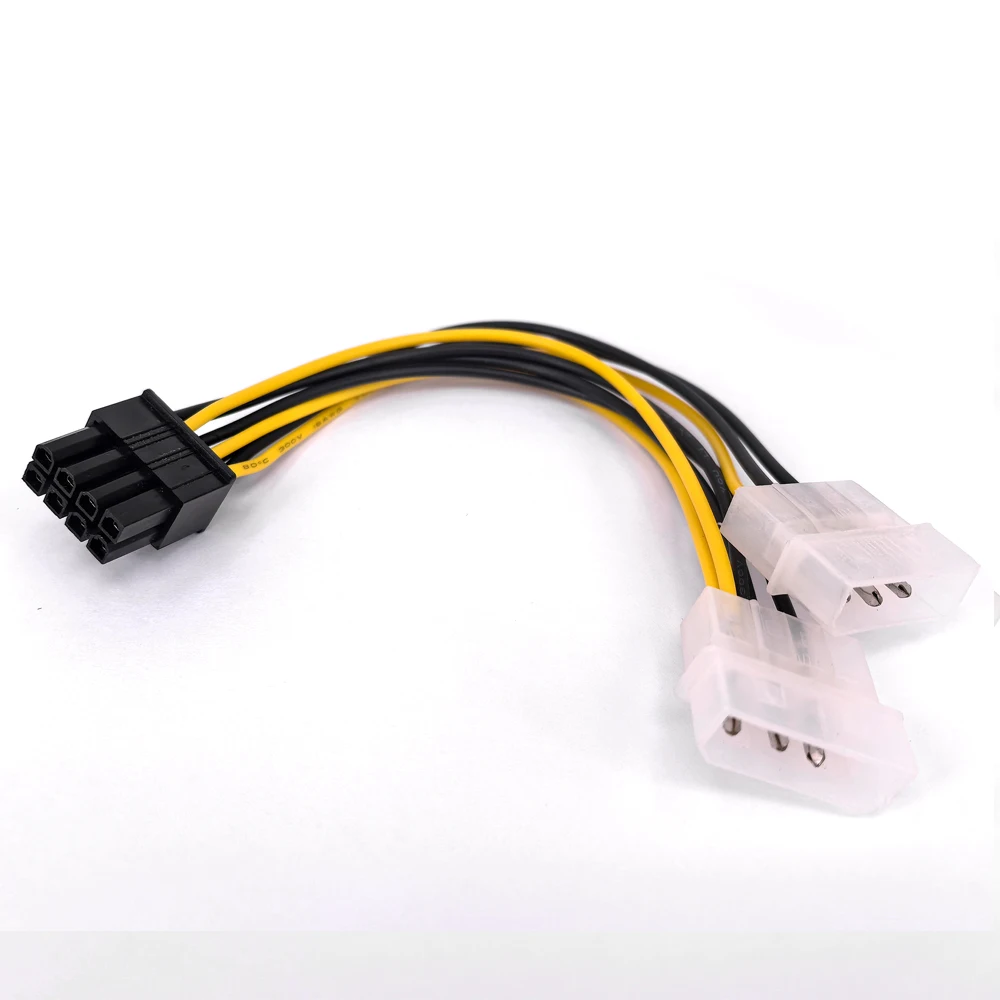 8Pin Male To Dual 4Pin Female Video Card Power Cord 8 Pin PCI Express To Dual 4 Pin Molex Graphics Card Power Cable