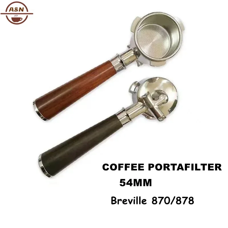 54mm Double Spout Portafilter Replacement Fits Breville Barista Express(BES870) Pro Touch Bambino Infuser Duo Temp Espresso