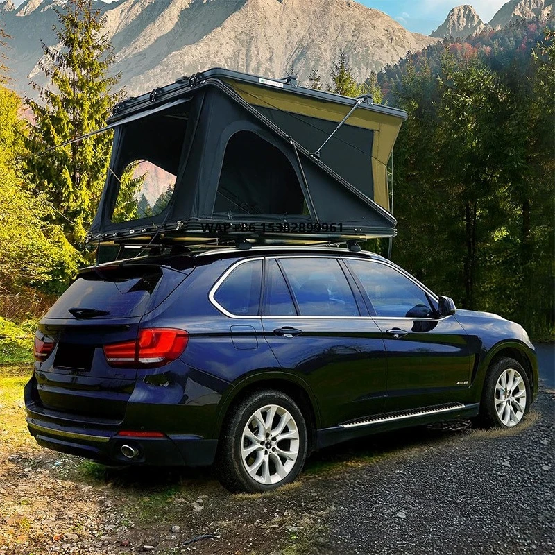 Z Shape Aluminum Hard Shell Black Waterproof Oxford Fabric Roof Top Tent High Space Camping Car Rooftop Tent