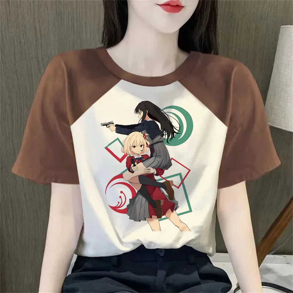 Lycoris Recoil shirt female manga goth grunge alternative  scene  shirt gyaru cutecore Retro korean fashion vintage