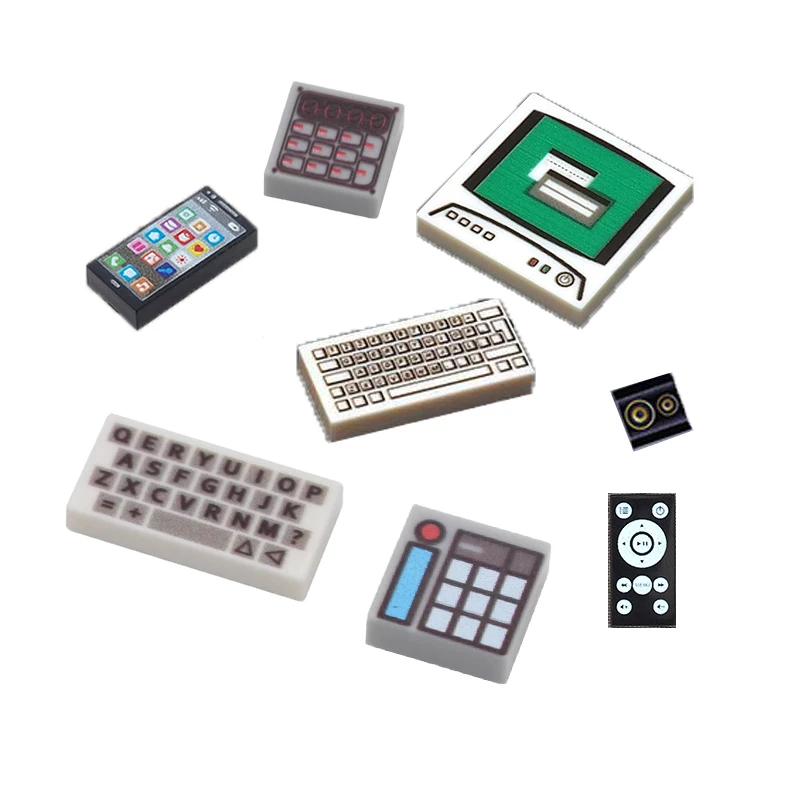 City Building Blocks Accessories Dashboard Audio Computer Control Center Radar Keyboard Mobile Phone Model Mini Brick Toy R054