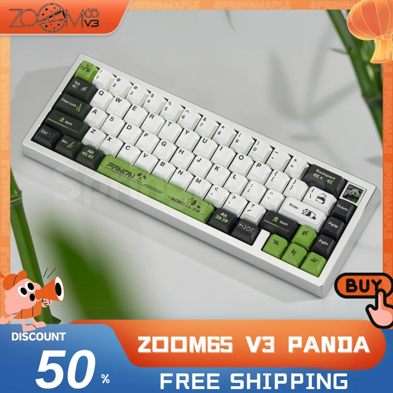 Meletrix Zoom65 V3 Panda Mechanical Keyboard Kits Tri Mode Wireless Keyboard Aluminium Alloy Esports Gaming Keyboard Kit  Custom