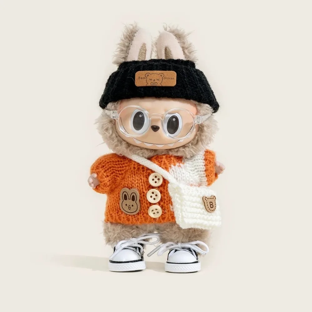 Für 17 cm Plüsch Labubu II Puppen Mini Mode OOTD Nette Overall Kleid set Kleidung Outfit Puppen Zubehör Kleidung Geschenk