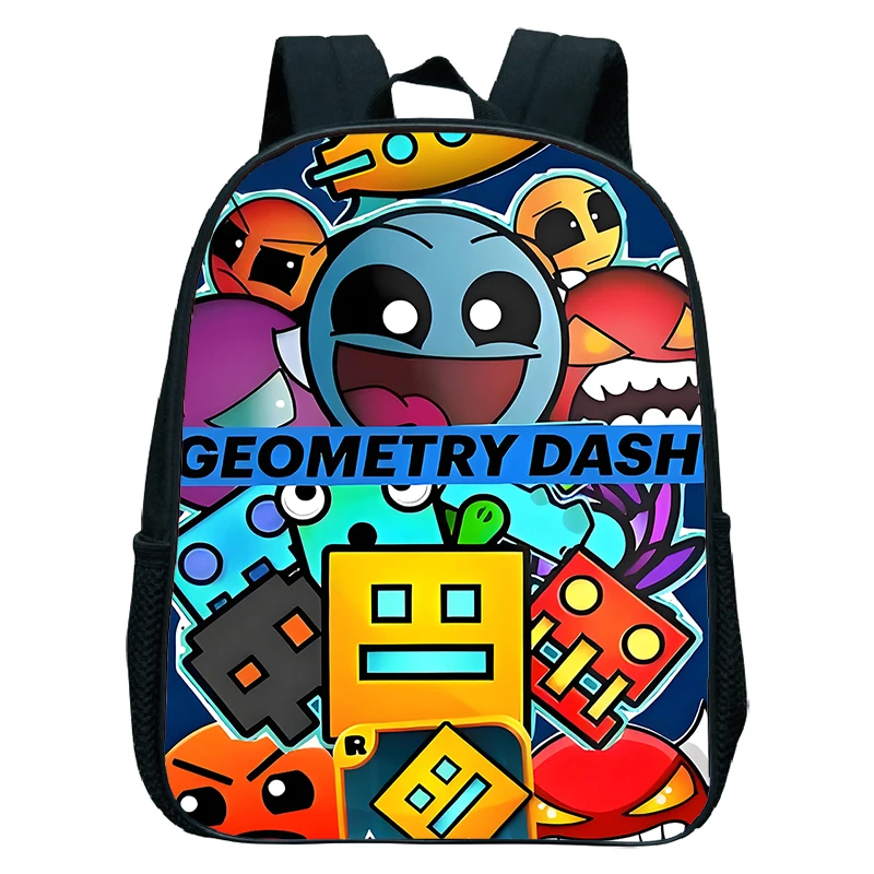 

Geometry Dash Cartoon Backpack for Preschool Boys and Girls Anime BookBag Children School Bags Baby Kindergarten Backpacks Gift