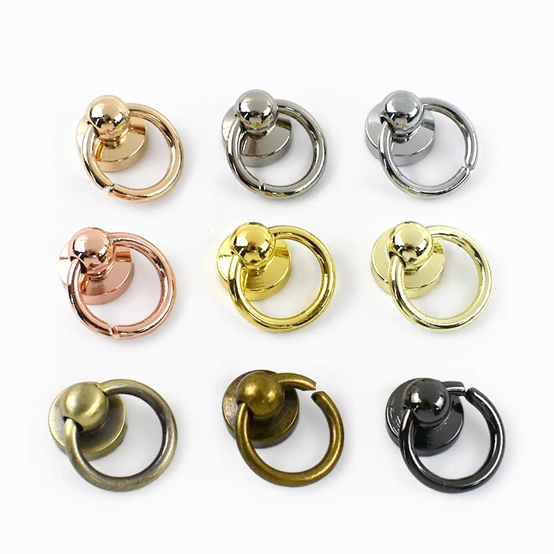 10-50Pcs 10mm Metal Buckle Bag Side Clip Clasp O Ring Screw Stud Hook Handbag Phone Shell Chain Rivet Leather Craft Accessories