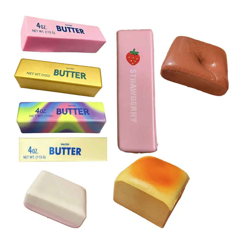 2026 Butter Stick Fidget Toys Squishy Elastic Cheese Stick Funny Decompression Stress Anxiety Relief Game Squeeze Prank Toy