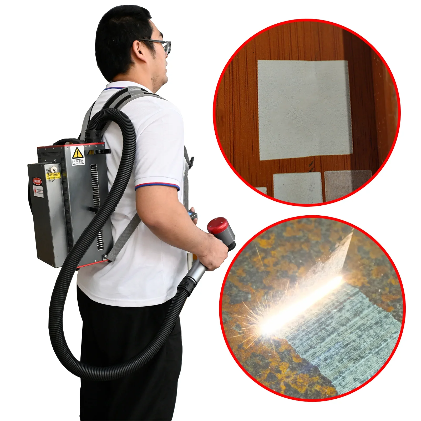 Super Portable Laser Cleaning Machine 200W Rust Laser Cleaner Remove Oil Stains Paint Metal Rust Continuous Cleaning Machine