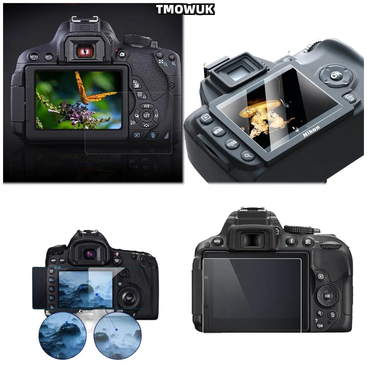 For Nikon D5300 D54 D5500 D5600 Anti Chemical Tempered Glass - 9H Military Grade Screen Protector With Anti Tear & Anti Impact D