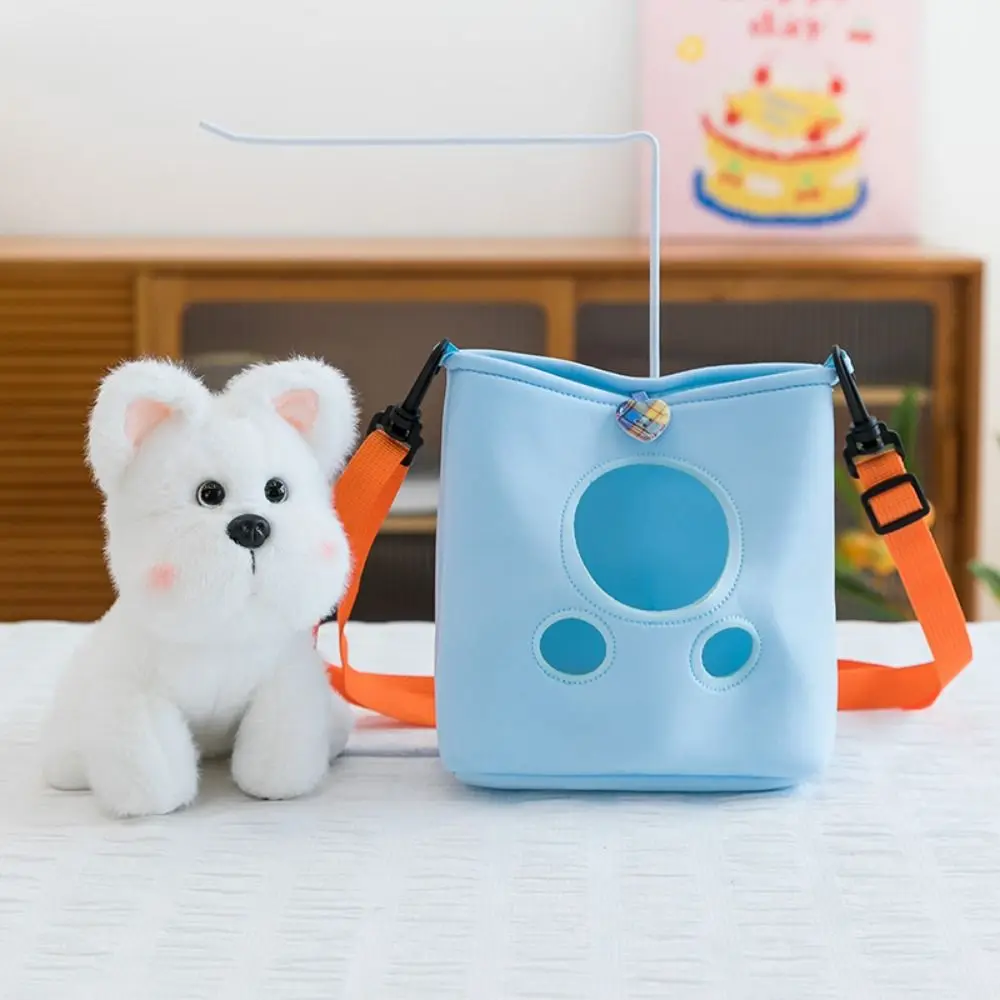 Zaino per cani Westie in cotone PP Borsa a tracolla per collezione Borsa in pelliccia per bambola di peluche Zaino per cani da corsa imbottito soffice e portatile