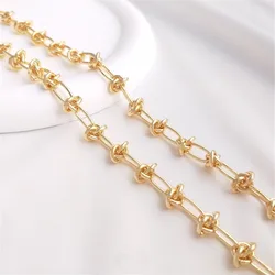14K Gold-clad Korean Personality Luxury Knotted Chain Hand-broken Diy Bracelet Necklace Jewelry with Chain B662