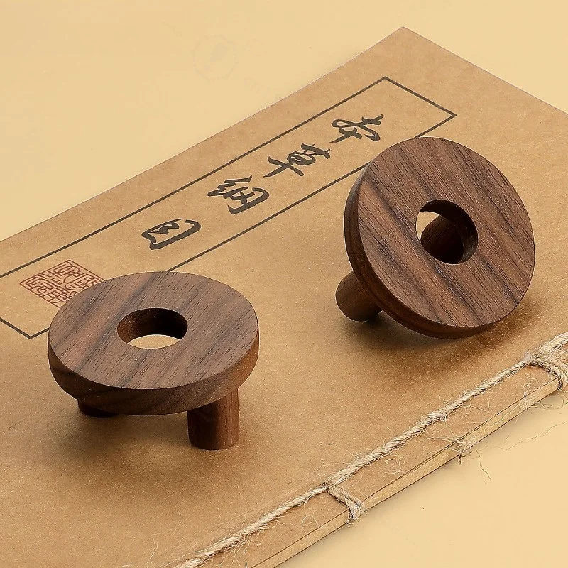 Retro Round Wood Cabinet Knobs Natural Log Style Drawer Pull Handles for Wardrobe Cabinet TV Cabinet Furniture Hardware