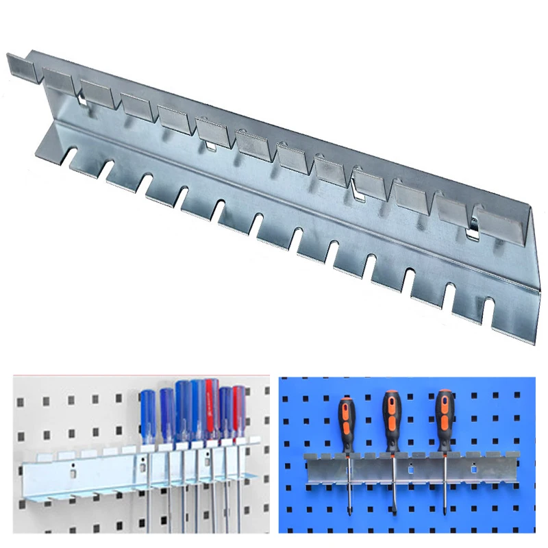 1pc 370mm Screwdriver Storage Rack Small Hardware Tool Drill Bit Ratchet Wrench Racks Wall-Mount Steel Tool Shelve