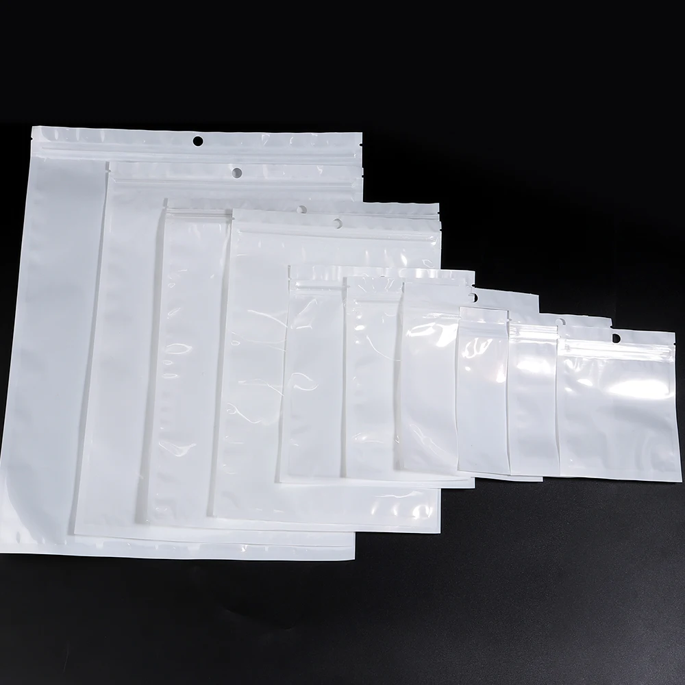 20/50 Stück Weiße Staubdichte Versiegelungsbeutel Transparente Ziplock-Beutel Handyhüllen-Zubehör Schmuck-Verpackungsbeutel Aufbewahrungsbeutel – Detail 6