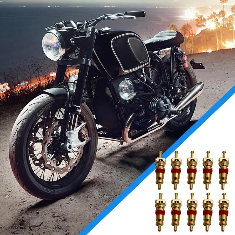 Valve Core Tool 10X Tire Valve Core Tool Copper Inflation Valve Core Valve Stem Core Part Replacement For Cars Semi-Trucks