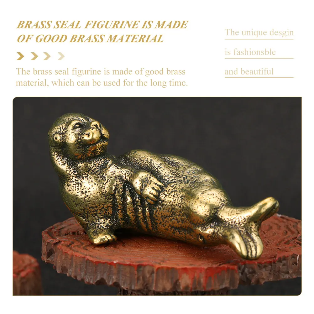 

Brass Seal Vintage Style Copper Animal Decoration Desktop Ornament Home Decor Craft Small Brass Statue Tabletop
