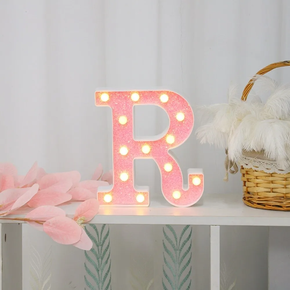 16cm Size LED Light Letters Pink Color Luminous Design Alphabet Lamp LED Light 26 English Letters LED Letter Night Light