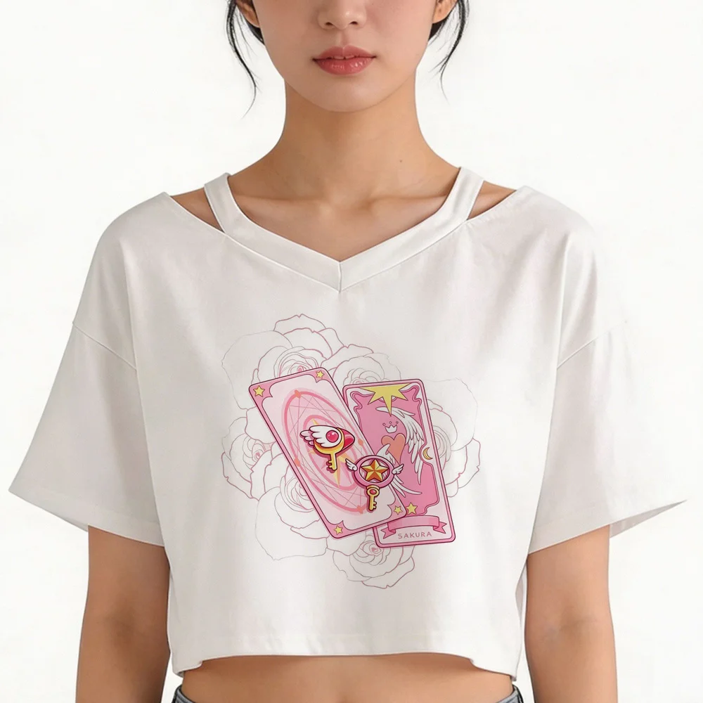 Cardcaptor Sakura crop top women grunge harajuku summer clearance sales japanese top tees gyaru cutecore meme gothic funny
