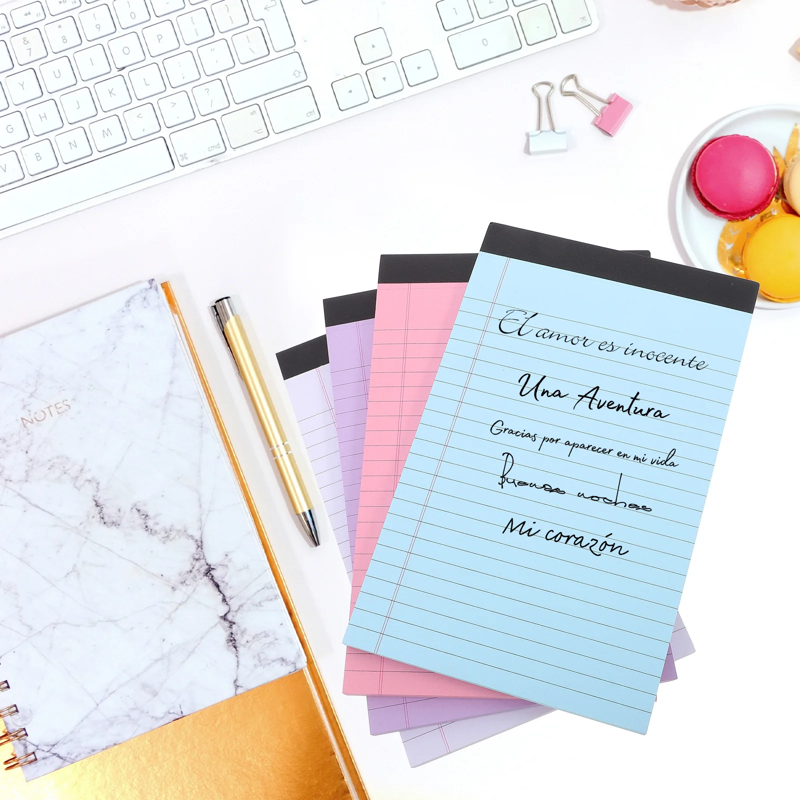 

4Pcs Colored Legal Pads Writing Pads Lined Paper Notebook to-Do List Notepads for School College Office Use Writing Pad