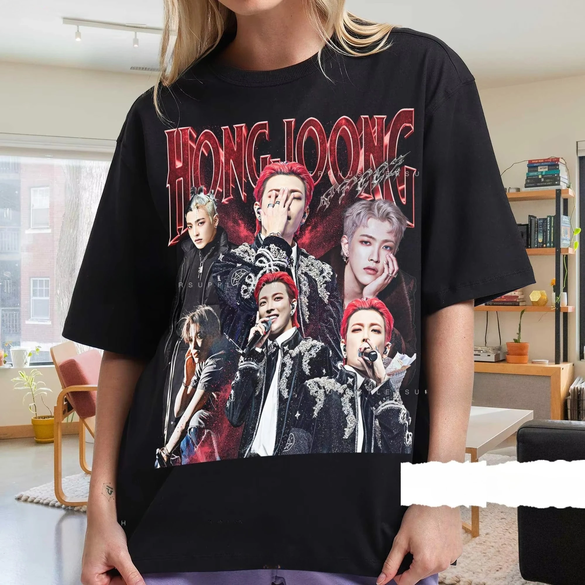 Hongjoong Vintage 90s Retro Summer T-shirt Merch Concert Outfit Ateez Atiny Kpop Graphic Shirt Ideal Gift for Her or Him
