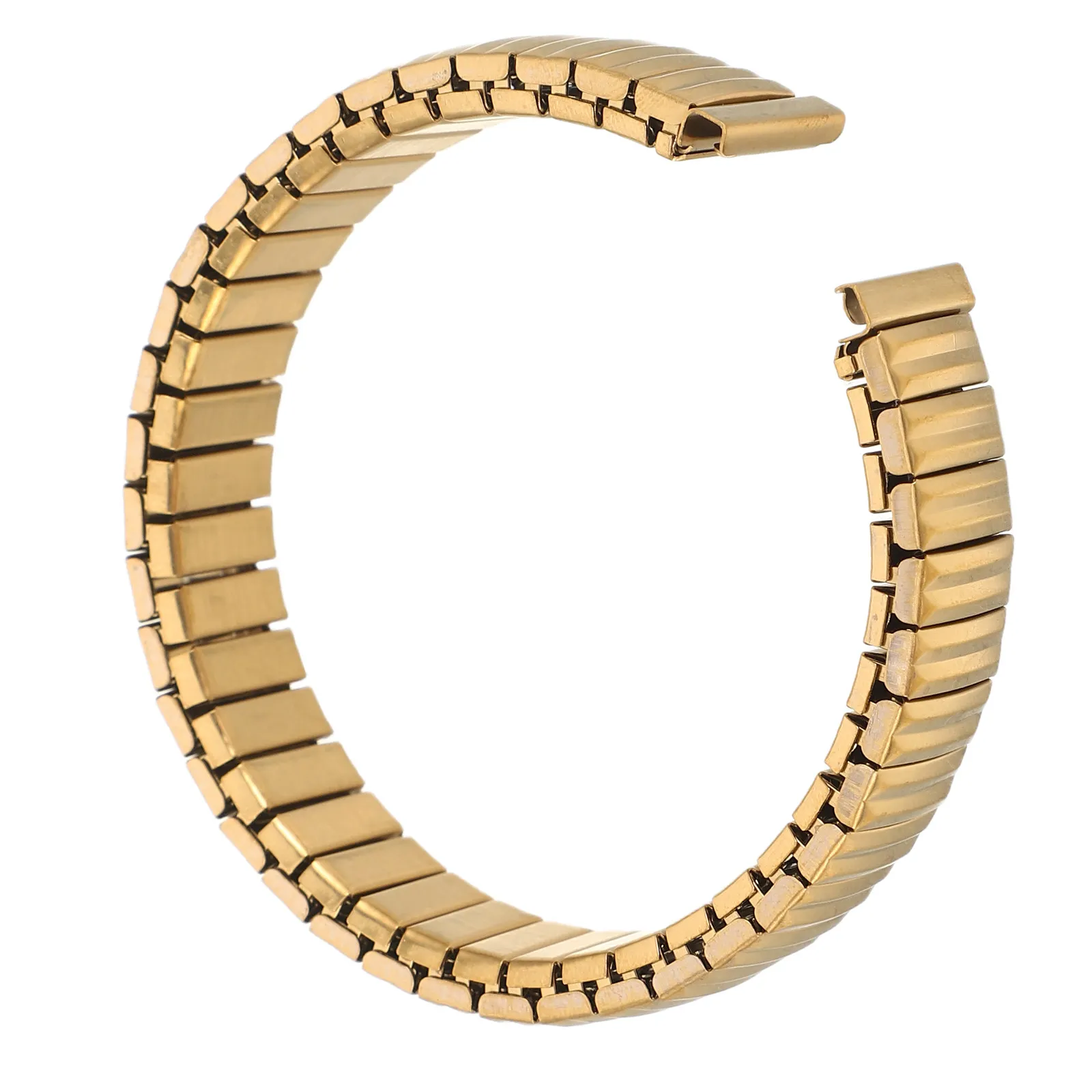 Stretchable Stainless Steel Watch Band Expansion Adjustable Wrist Belt Replacement Gold 14Mm Metal Elastic Strap
