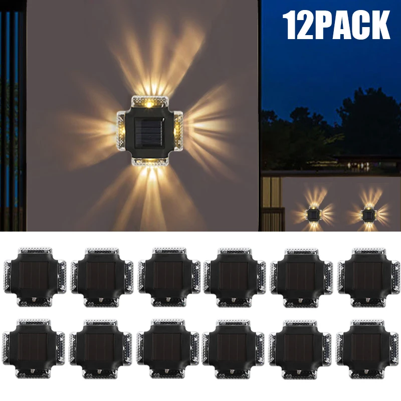 Outdoor Waterproof Solar Wall Lamp Courtyard Decoration Lamp Wall Washing Lamp  Up and Down Luminous Lighting