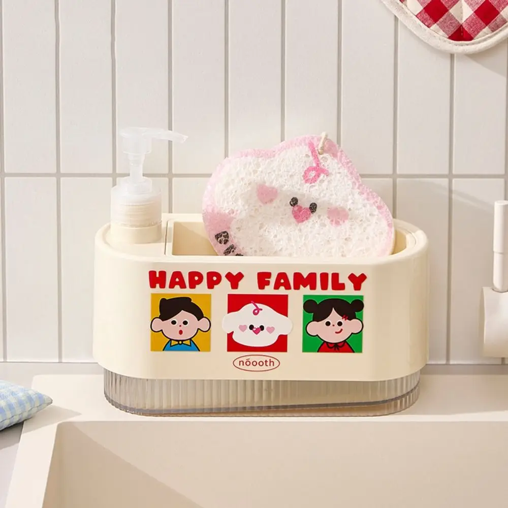 Dispenser di sapone per le mani 2 in 1 Pompa per sapone per le mani a prova di perdite Pressa manuale Scatola di sapone Tipo di pressa con spugna Dispenser di sapone doppio