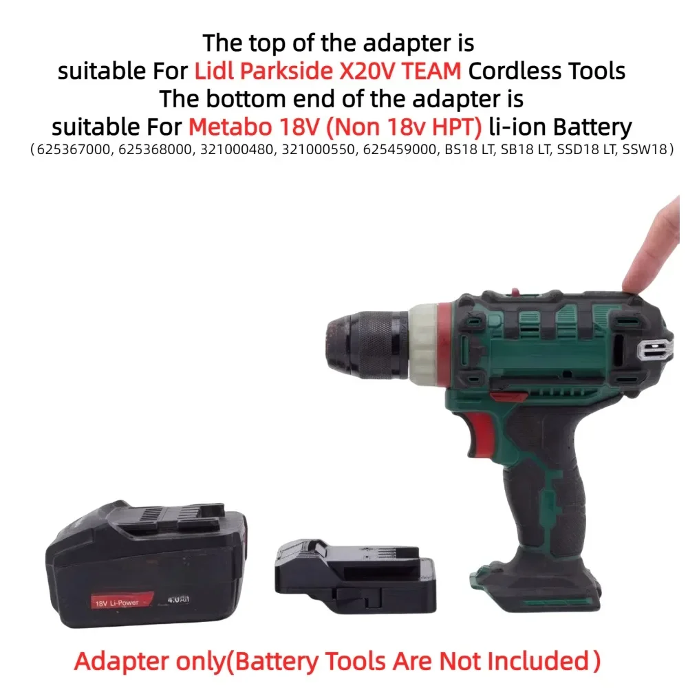 Imagem -04 - Conversor de Bateria de Lítio para Lidl Parkside X20v Team Series Adaptador de Ferramenta sem Fio Metabo 18v Non 18v Hpt Apenas Adaptador