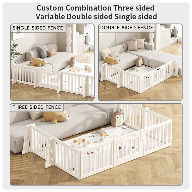 Feelbaby Modern Vertical Fence HDPE Plastic Playpen Cabin Safe Eco-Friendly Home Gym School Kids' Living Room Bedroom Hospital
