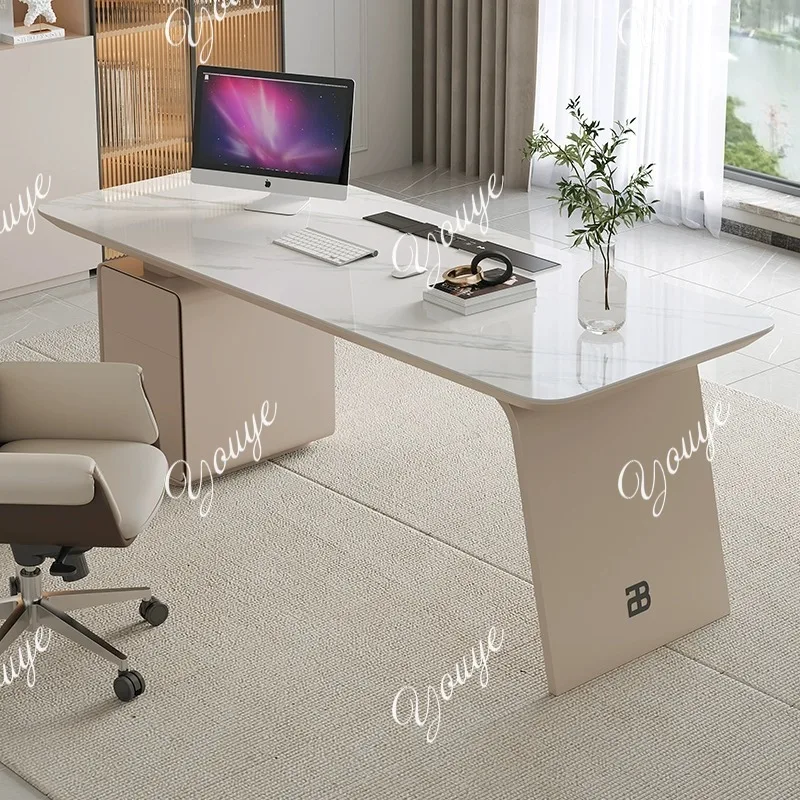 

SX Modern Light Luxury Desk Home Study Solid Wood Computer Writing Desk Simple Modern Boss Desk