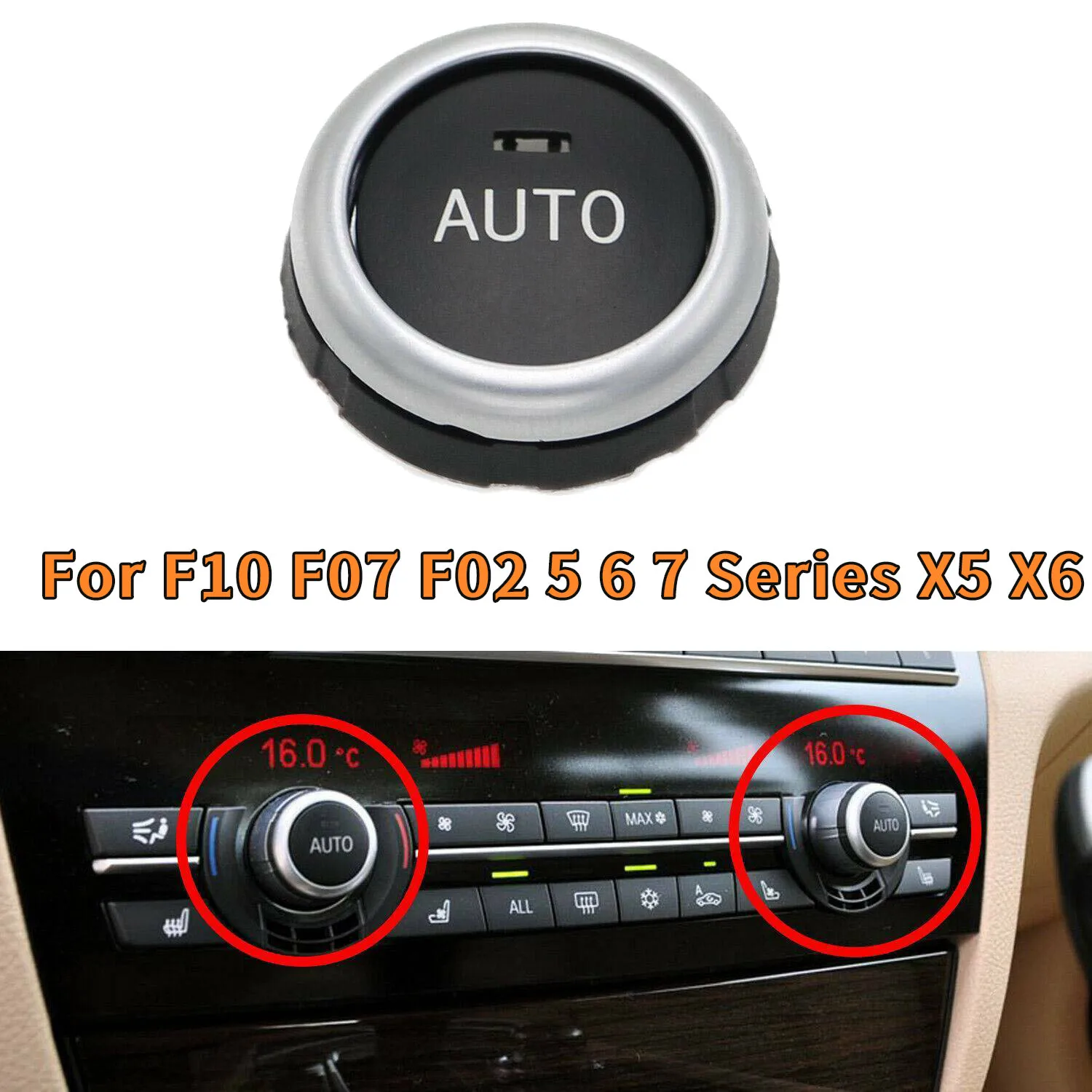 Climate AC Control Rotation Knob Button Switch Repair Kit 61319393931 for -BMW X5 X6 F10 F07 F02 F15 F16—L48A