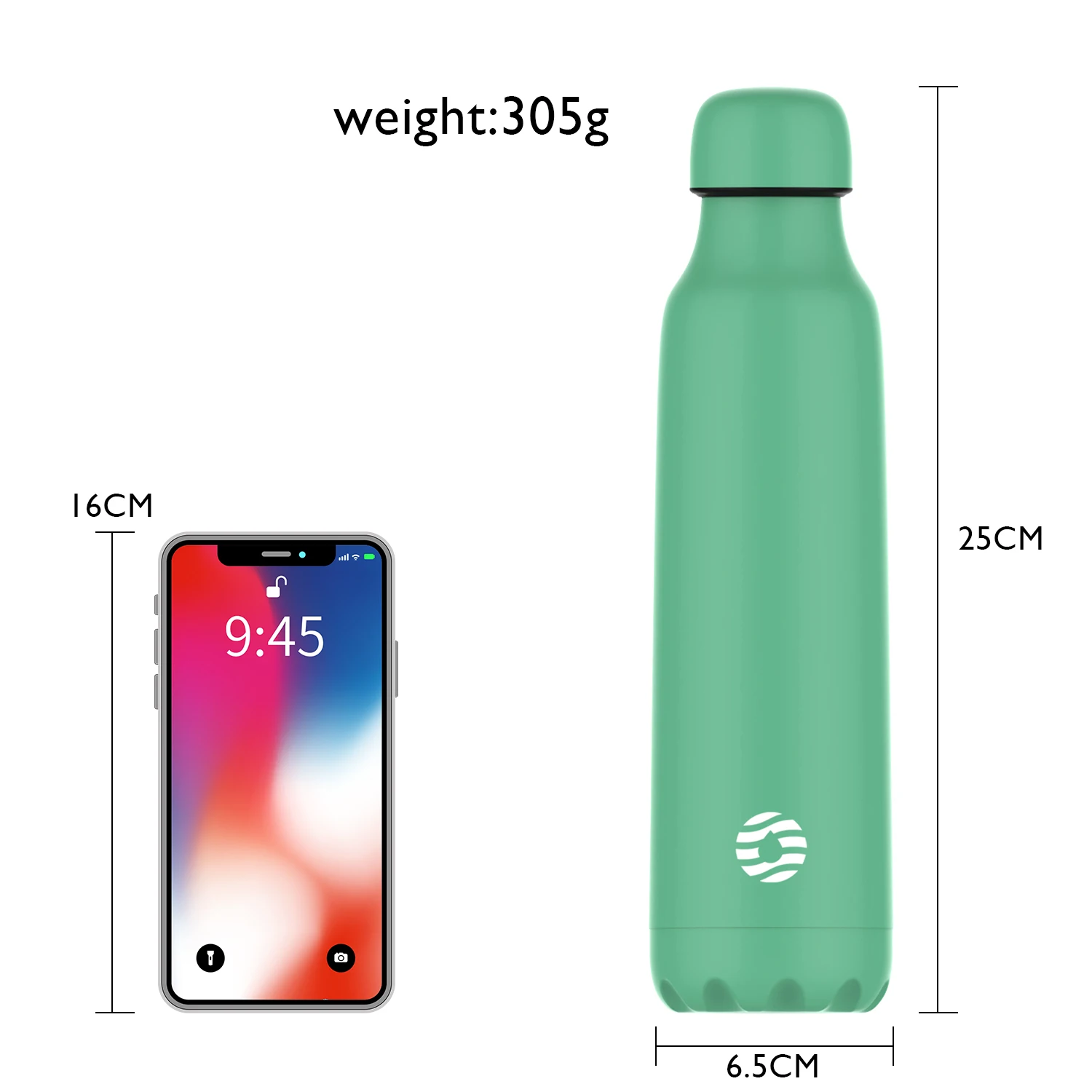 FEIJIAN Stainless Steel Water Bottle Double Wall Vacuum Insulated Sports Water Bottle for Cold and Warm Drinks Christmas Pattern