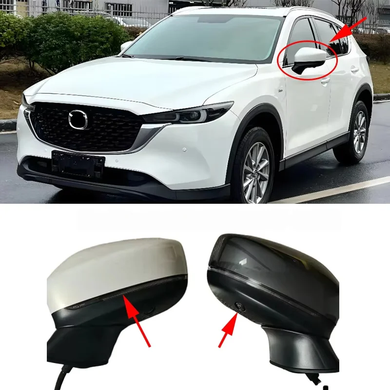 For Mazda CX-5 2017-2024 Car Rearview Mirror Assembly with Electric Angle Adjust Folding Heating Blind Spot Camera Monitoring