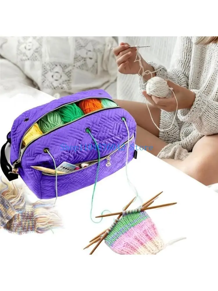 5asd Häkeltasche, Garn-Aufbewahrungstasche, Stricktasche für Häkelgarn, Haken, Nadel, Strickprojekttasche,