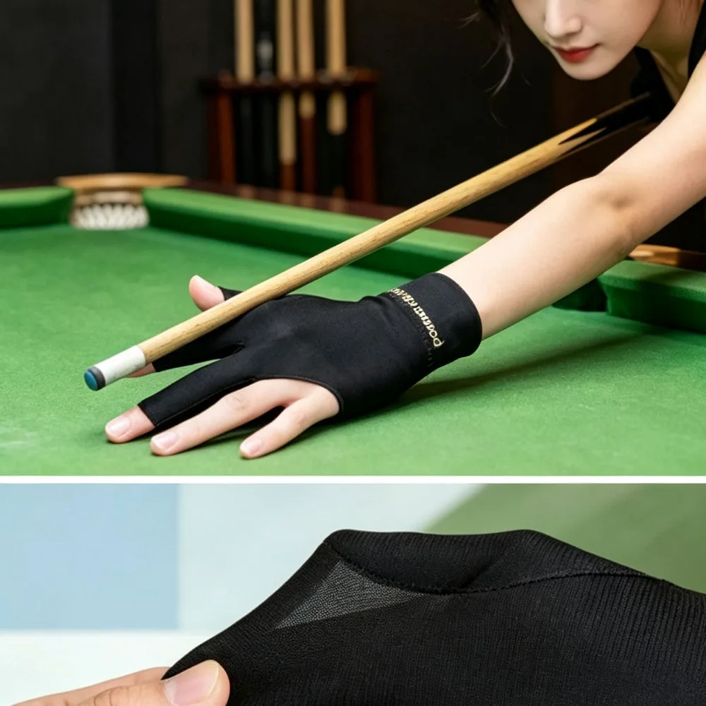 Lightweight Open Finger Billiard Glove Smooth Soft Snooker Pool Amateur Training