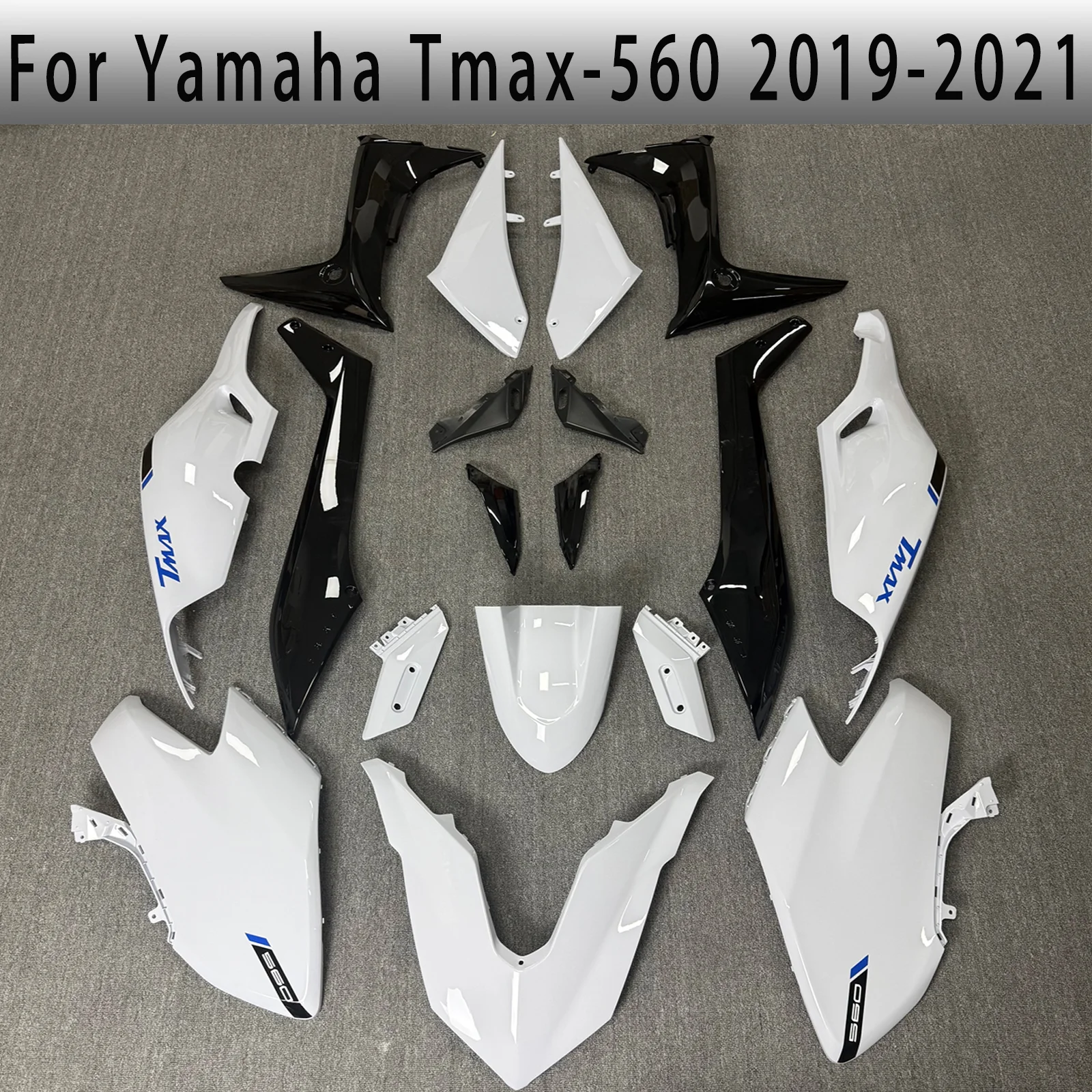 

Yamaha TMAX560 Fairing Kit for 2019, 2020, 2021 Models ABS Plastic Body Kit Accessories Fairing Cover Gray with Blue Logo