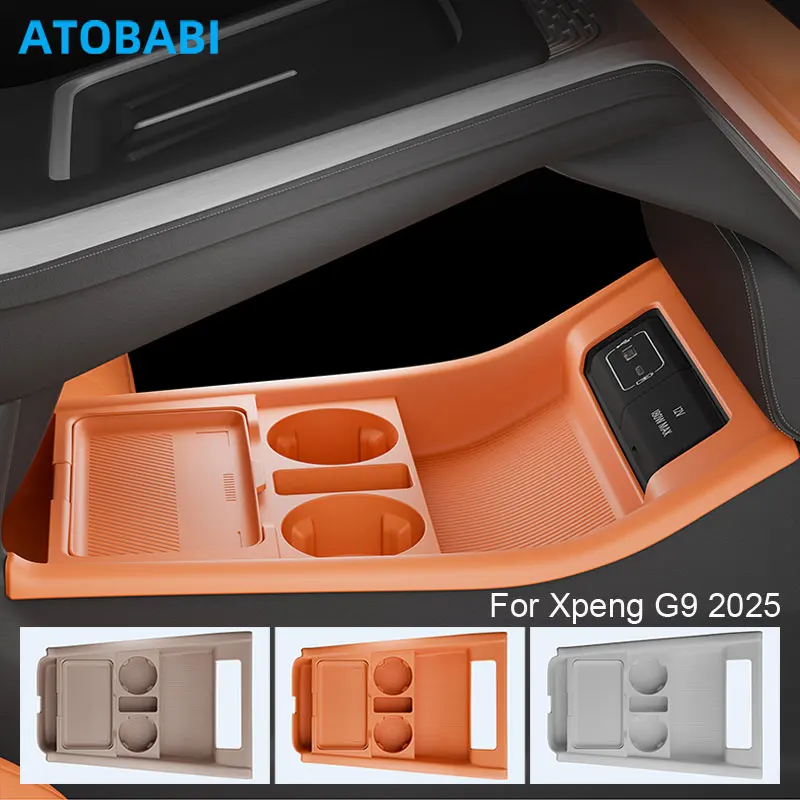 

Storage Box For Xpeng G9 2025 Xiaopeng Car Styling Under Layer Central Control Organize Armrest Box Silicone Storage Accessories