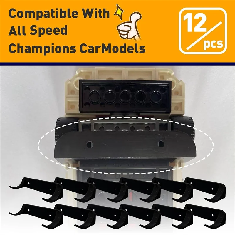 Suporte de exibição de modelo de carro de montagem na parede AD-12Pcs Rack de armazenamento de brinquedos de carro vertical para série Speed Champion