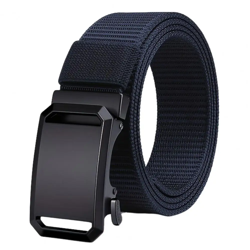 

Men Weaving Belt Webbing Automatic Buckle Belt Adjustable Length Security Guard Waistband Holeless Outdoor Woven Canvas Belt