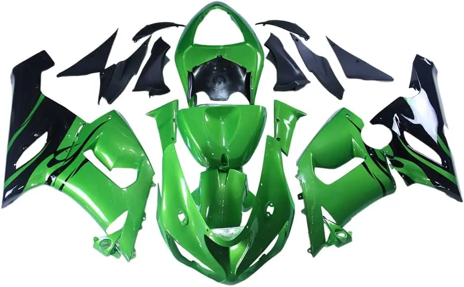 ABS Plastic Fairing Kit Fit For Kawasaki ZX6R 636 2005 2006 ZX-6R 05 06 Motorcycle Fairings Candy Green Black Flame Bodywork Bod